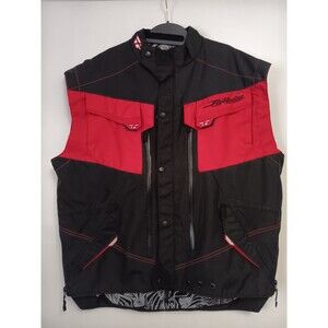 Motorcycle vest FLY RACING PATROL. XL Black And Red Zip & Buttons armor pockets